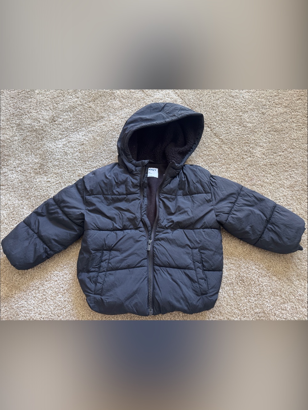 Old Navy Kids Black Hooded Puffer Coat